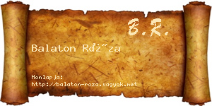 Balaton Róza névjegykártya